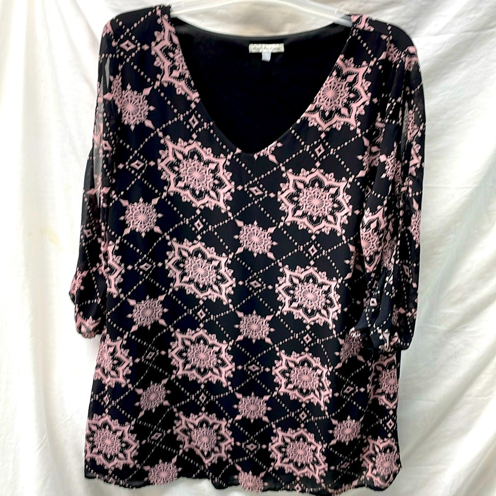 Charlotte Russe lined v-neck mini split sleeves dress ladies sz L